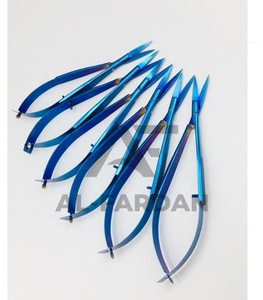Ciseaux à sourcils bleus couleur plasma, à pointe droite et courbée, en acier inoxydable massif, ciseaux russes pour maquillage et cils - Product Image 5