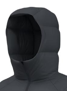 Veste matelassée à capuche noire pour homme, coupe-vent, fermeture éclair, coupe ajustée, décontractée, d'hiver, courte, 100 % polyester - Product Image 3