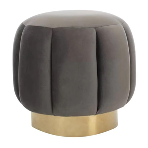 Hot Selling Stylish Modern Interior Tufted Velvet Upholstery Amazing Vanity Stool <b>Footrest</b> Pouf Ottoman for Bedroom Apartment - Product Image 4