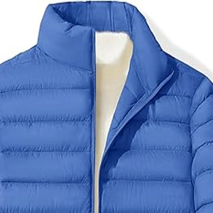 Veste matelassée en polyester bleu de haute qualité pour homme, avec logo personnalisé, pour l'hiver, pour une utilisation en extérieur - Product Image 2