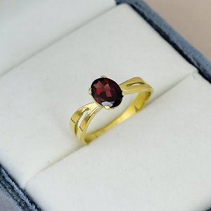 Oval Cut <b>Garnet</b> Gemstone <b>Ring</b> Solid 925 Sterling Silver Gold Plated Handmade Classic Women Wedding Anniversary <b>Ring</b> Wholesale - Product Image 4