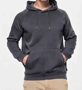 Sudadera con Capucha Gris Oscuro para Hombre, Manga Raglán, Felpa de Algodón, Bolsillo Canguro, Estilo Holgado, Ropa Casual de Invierno, Impresión Personalizada - Product Image 4