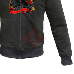 Sudadera con Capucha de Motocicleta Unisex con Certificación CE, Protectores de Impacto Extraíbles para Chaqueta de Motociclismo Transpirable con Cierre y Ventilación - Product Image 5