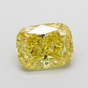 Diamant de laboratoire certifié IGI 7,02 carats Jaune vif fantaisie Clarté VVS2 Polissage EX Forme coussin Fournisseur B2B Pierre non montée - Product Image 1