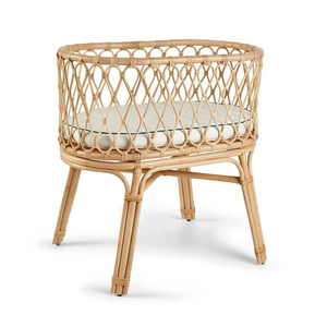 Cuna de bebé de ratán a bajo costo, hermosa cuna de madera de caña duradera para niños, en venta. - Product Image 3