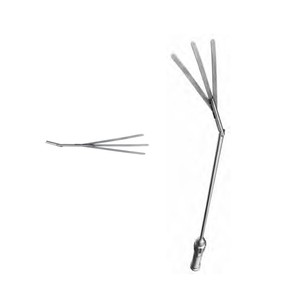 Retractores de ventilador premium con eje articulado recto de 5 mm, longitud de trabajo de 33 cm, longitud total de 49,5 cm – ZETOMEDPRO - Product Image 1