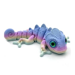 Sculpture de caméléon en bois de manguier multicolore et éclatante |   Vente en gros - Product Image 3