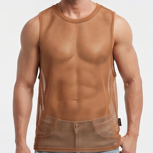 Débardeur en maille transparente pour hommes – Collection été tendance – Gilet en maille ultra-fine pour hommes – Vente en gros - Product Image 5