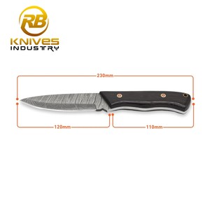 Cuchillo de Caza Damasco Hecho a Mano Personalizado con Mango de Madera, Hoja Fija para Desollar, Bushcraft, Camping, Supervivencia, Cuchillo para Exteriores, Venta al por Mayor OEM - Product Image 2