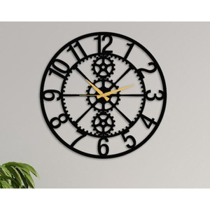 Premium Large Metal Wall <b>Clock</b> Geometric Abstract Art Decor <b>Silent</b> Quartz Hanging Watch For Living Room & Office Home Decoration - Product Image 3