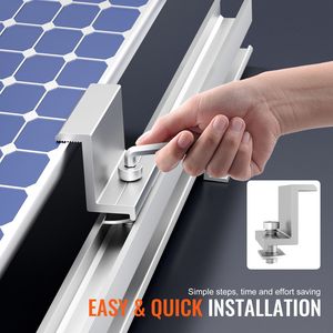 Aluminum 6005-T5 <b>Solar</b> <b>Panel</b> Mounting Brackets 10 X 4 <b>Mini</b> Rails Mount Kit with 4 End & 6 Mild Clamps - Product Image 4