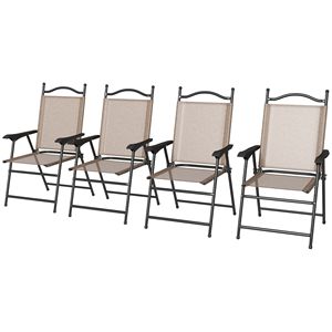Set di 4 Sedie da Campeggio Pieghevoli in Tessuto Oxford con Logo Personalizzato per Picnic all'Aperto - Product Image 1