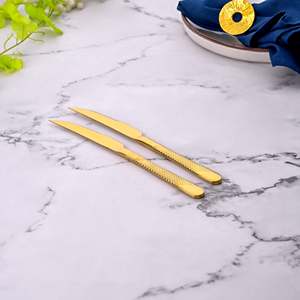 Juego de 2 cuchillos para carne de acero inoxidable Radiant Gold - Product Image 6