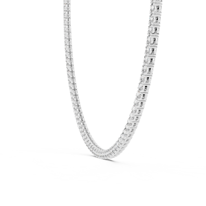 CLASSIC 18KT WHITE GOLD RHODIUM PLATED Tennis Chain Necklace Adorned Lab Grown Cut Diamonds Certified Party Wear Weddings - Product Image 2