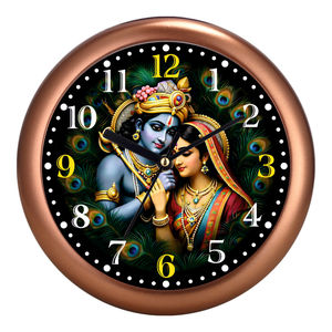 Reloj de Pared Personalizado con Diseño Religioso de Radha Krishna, con Impresión para Decoración de Sala de Estar y Templo, para el Día de San Valentín y el Día de la Madre - Product Image 4