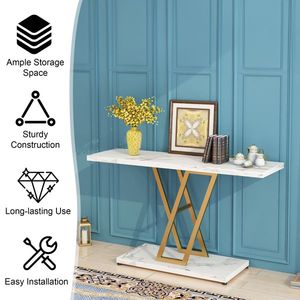 Consolle Moderna da Ingresso da 42 Pollici, Tavolo Stretto in Stile Industriale per Corridoio e Soggiorno - Sostituisce il Codice 50627609 - Product Image 2