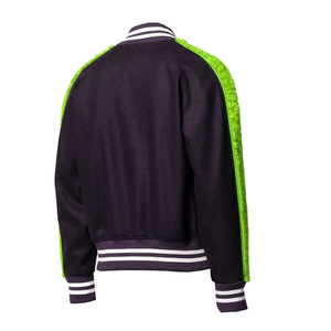 Unisex Wool Leather Sleeve Varsity Bomber <b>Jacket</b> Streetwear Winter Windproof Eco-Friendly High Quality Wholesale Heated - Product Image 3