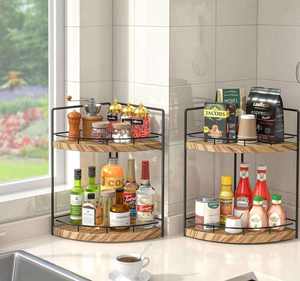 Hot Sale Double Tier Metal Wall Mounted Kitchen <b>Storage</b> <b>Rack</b> for Spice <b>Bottles</b> Utensils and Daily Essentials Available For sale - Product Image 6