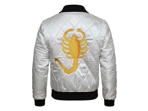 Veste bomber en satin blanc Ryan <span class=keywords><strong>Gosling</strong></span> Drive Scorpion pour hommes et femmes - Product Image 3