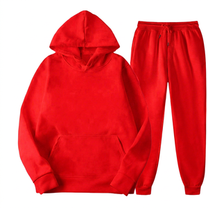 Unisex <b>White</b> Hooded Sweatshirt <b>Jogger</b> Pants Set Winter Solid Color Casual Full Sleeve Drawstring Pocket Design Fleece Midweight - Product Image 3