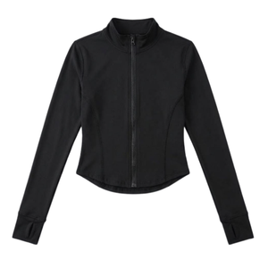 Top Deportivo para Mujer, Manga Larga, Ajustado, Sexy, para Fitness, Running, Yoga, Transpirable, Estampado, Spandex/Nailon, Cuello Alto - Product Image 4