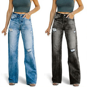 กางเกงยีนส์เดนิมเอวกลางทรงปกติสำหรับผู้หญิงไซส์พลัส รูปทรงโค้งมน สวมใส่สบายในฤดูหนาว ทันสมัย ยืดหยุ่น ระบายอากาศได้ดี ผลิตจากผ้าฝ้าย 100% พร้อมบริการ OEM - Product Image 3