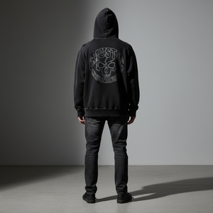 Sudadera con Capucha Personalizada, Cortada, Desgastada, con Lavado Ácido, para Hombre y Mujer, de Algodón Grueso, con Parches, Estilo Vintage, Streetwear, Hip-Hop - Product Image 4