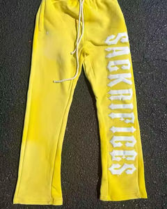 Pantalon de survêtement empilé décontracté pour homme avec logo personnalisé 2026, style streetwear hip-hop 3D, respirant et à séchage rapide en Spandex/Coton - Product Image 4