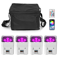 U`King 6X18W LED 6 en 1 RGBWA UV Par Light con Control Remoto, Batería Recargable, DMX Inalámbrico, Luz de Escenario