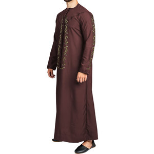 Modern Kuwait Style Stand Collar Modest Thermal Breathable Plus Size Solid Long Sleeve <b>Mens</b> <b>Thobes</b> 2026 High Quality - Product Image 4