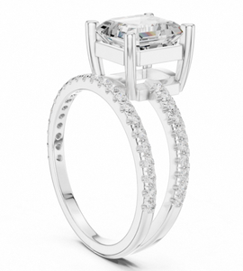 Indian Bulk Supply Unisex Party Wear Luxury 14K Gold Plated Bezel Setting Lab Grown Engagement Ring for Export - Product Image 2
