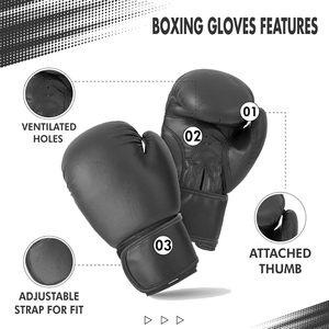 Gants de boxe en similicuir haut de gamme personnalisés en gros, ajustables avec fermeture pour hommes et femmes, entraînement, sparring, Muay Thai - Product Image 3