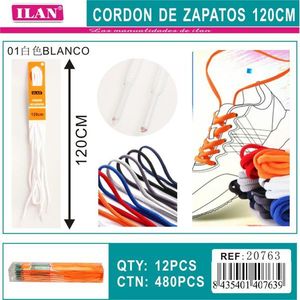 Laccio per scarpe Ilan 120 cm bianco per sneakers - Product Image 2