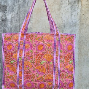 Bolso de Mano Acolchado de Alta Calidad con Estampado de Bloques, para Mujer, Invierno/Verano, Moda, Compras, Multicolor, con Diseño Geométrico de Flores - Product Image 5