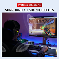 LDON LD-1 Headset Gaming Berkabel On-Ear Lampu RGB Suara Surround 7.1 untuk Driver Balanced Armature Kabel 2m Peredam Kebisingan Aktif