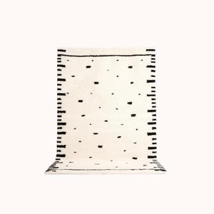 Alfombra Beni Ourain Marroquí de Lana Anudada a Mano de Lujo, Diseño Bordado Estilo Indio, Lavable, para Uso en Interiores y Exteriores, por ITHL - Product Image 2