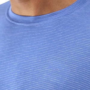 Chemise Homme Grande Taille Bleue à Col Rond en Coton Respirant Manches Courtes pour l'Été – Anti-Boulochage et Formelle - Product Image 3