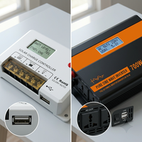 Sistema de Energía Solar Profesional para Cámaras de Seguridad, Fuera de la Red, 300W, Batería de Gel de 200Ah con Inversor de 700W y Salida AC/DC