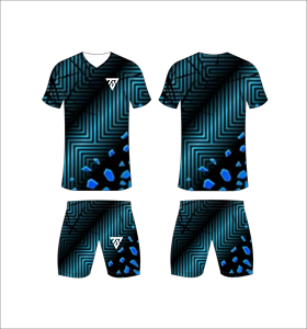 Custom Sublimated Geometric <b>Soccer</b> Jersey Set V-Neck Short Sleeve Moisture Wicking Polyester Adult All Seasons Sportwear - Product Image 1