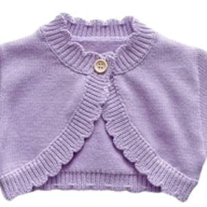 Bolero de Punto para Bebé en Color Lila Morado, Suéter Ligero de Algodón Suave de Manga Larga para Recién Nacidos, Bebés y Niños Pequeños - Product Image 3