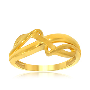 Modern Leaf Vine Gold <b>Ring</b> for Women Stylish Open Crossover Floral Design <b>Plain</b> Gold <b>Ring</b> Fashion Jewelry Collection - Product Image 1