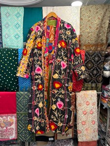 Suzani Embroidery Kimono <b>Robe</b> Handmade Kantha Quilted Jacket Boho Cotton Duster <b>Coat</b> Festival Jacket Gift for Her - Product Image 6