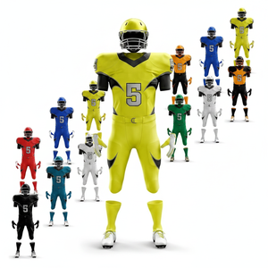 2026 Hot Selling Custom American Football Uniform <b>Set</b> Breathable Impact Resistant Athletic Armor Jersey Pants Helmet Sports Kit - Product Image 1