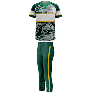 Conjunto de Uniforme de Softbol de Manga Corta Transpirable Unisex de Poliéster Bottond, Diseño Personalizado, Más Vendido - Product Image 1