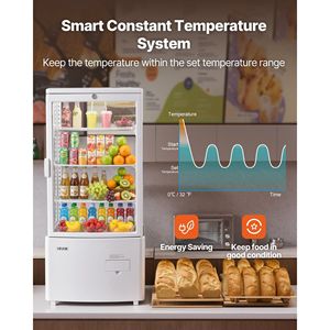 Vetrina Refrigerata da Banco per Pasticceria, 3 Livelli, 3 Cu.Ft./85L, con Illuminazione LED, Attrezzatura per Cucine Commerciali - Product Image 4