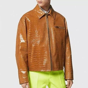 เสื้อแจ็คเก็ตหนังผู้ชายใส่สบาย วัสดุนุ่ม ทนทาน เหมาะสำหรับใส่ในฤดูหนาว ใช้ได้ทุกวัน แฟชั่นลำลอง - Product Image 3