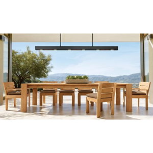 Mesa de Comedor Exterior Moderna y Minimalista de Madera de Teca Sólida, Rectangular Grande, con Construcción Resistente y Diseño Resistente a la Intemperie - Product Image 2