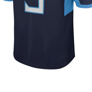 Maillot de football américain pour homme, col en V, hiver, numéro 3, bleu marine, manches courtes, polyester anti-humidité, logo frontal - Product Image 3
