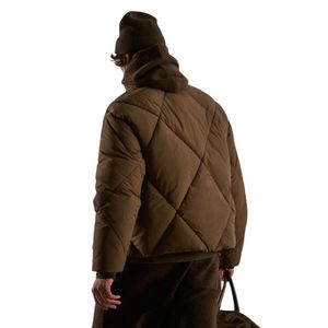 Chaqueta Acolchada de Diamantes para Hombre, con Capucha, Cálida para Invierno, Aislante, con Cierre, Elegante y Casual para Clima Frío - Product Image 6