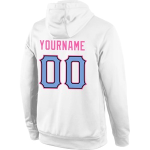 Sweat-shirt à capuche sport surdimensionné blanc et bleu marine personnalisé, avec poche unie de haute qualité pour homme - Product Image 6